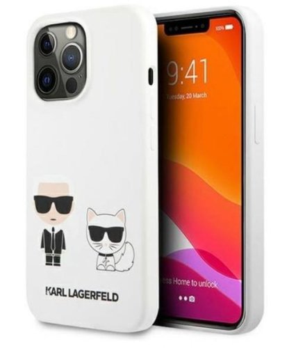 Protectie spate Karl Lagerfeld Karl & Choupette pentru Apple iPhone 13 Pro (Alb)