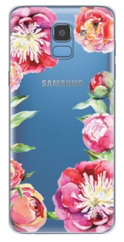 Protectie Spate Lemontti Art Spring Flowers LMSAJ618LM26 pentru Samsung Galaxy J6 2018 (Transparent/Multicolor)