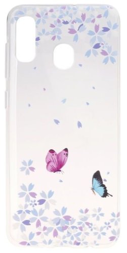Protectie Spate Lemontti Stylish and Beautiful Pattern Flower Butterfly SYA00330501I pentru Samsung Galaxy A20e (Transparent/Multicolor)