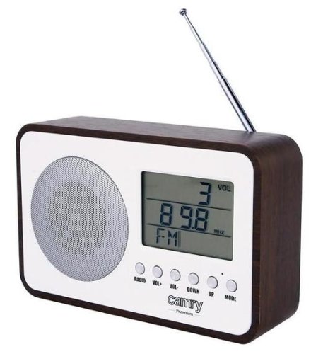 Radio digital Camry CR 1153 , ceas, termometru, alarma, lcd, calendar, 5 W (Alb/Maro)