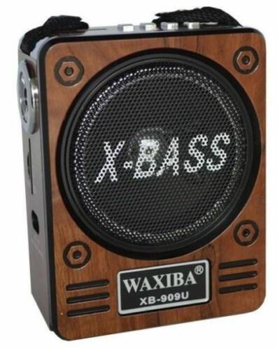 Radio Portabil retro Waxiba XB909M, usb, tf/sd, fm, mp3, lanterna, jack 3.5 mm, antena, acumulator incorporat (Maro)