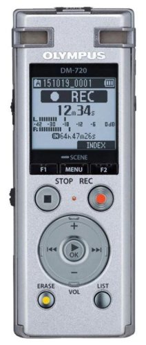 Reportofon stereo Olympus DM-770, 8GB, ghidare vocala avansata (Argintiu)