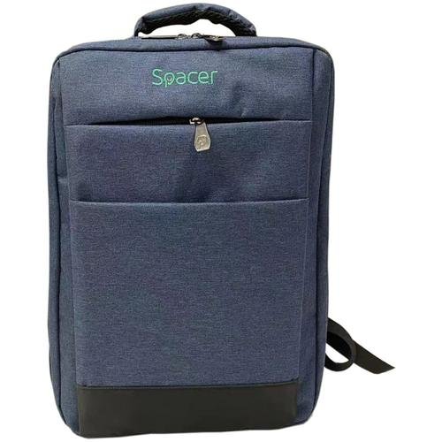 Rucsac Spacer New York pentru laptop 17inch, compartiment laptop si compartiment calatorie, buzunar frontal, waterproof, poliester (Albastru)