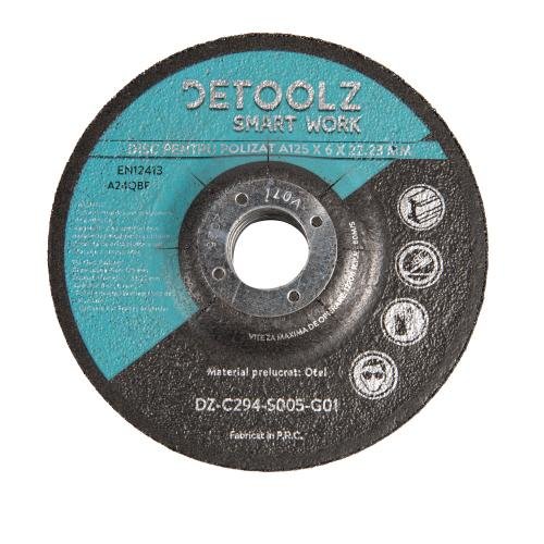Set 5 discuri pentru polizat Detoolz DZ-C294-S005-G01, Diametru 125 mm