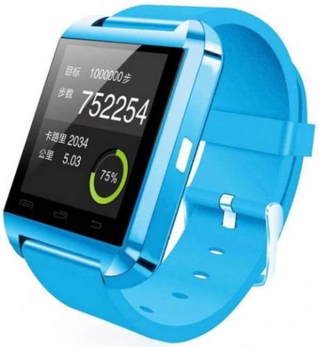 Smartwatch iUni U8+, Capacitive touchscreen, Bluetooth, Bratara silicon (Albastru deschis)