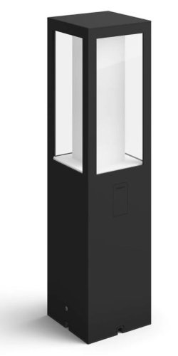 Stalp iluminat exterior LED integrat RGBW Philips HUE Impress, 2x 8W (49W), 24V, IP44, ambianta alba color, temperatura lumina reglabila (2000-6500K), 1200 lumeni, durata de viata 25.000 de ore, material metal/ sticla (Negru)
