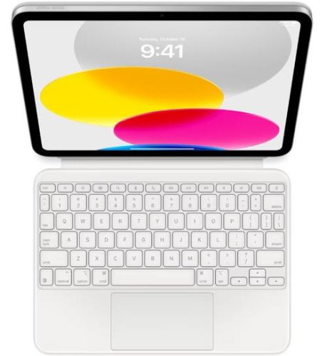 Tastatura apple magic folio mqdp3z/a, layout international en, pentru apple ipad 10 (2022) (alb)