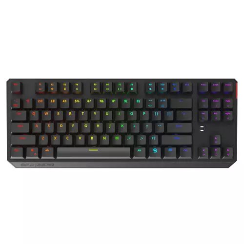 Tastatura gaming mecanica SPC Gear GK630K Tournament TKL, Iluminare RGB, software macro, switch Kailh Blue, sasiu metalic (Negru)