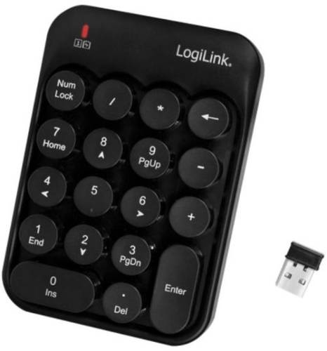 Tastatura Numerica Wireless LogiLink ID0173, USB (Negru)