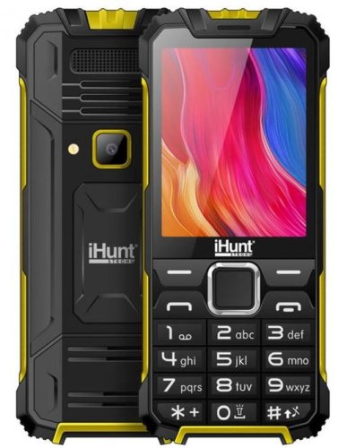 Telefon mobil iHunt i1 3G 2021, Ecran TFT 2.8inch, 2MP, Radio FM, Bluetooth, Lanterna, 3G, Dual Sim (Negru/Galben)
