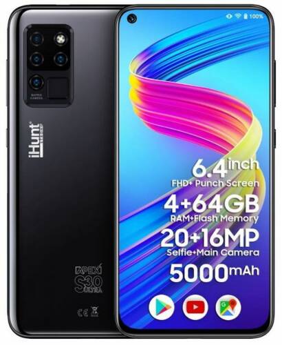 Telefon mobil iHunt S30 Ultra Apex 2021, Procesor MediaTek Helio P60 Octa-Core 2.0GHz, Ecran 6.41inch, 4GB RAM, 64GB Flash, Camera Quad 16+2+2+2MP, Wi-Fi, 4G, Dual Sim, Android (Negru)