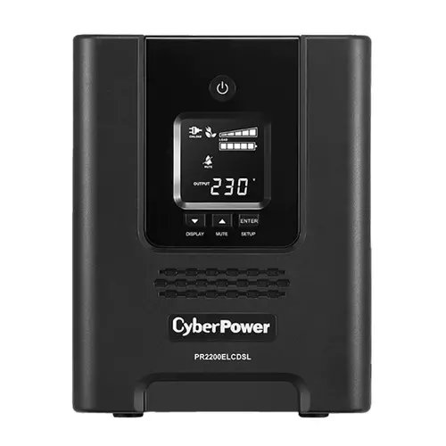 UPS CyberPower PR2200ELCDSL, Tower, 2200 VA, 1980 W, AVR, LCD Display, USB, Line Interactive