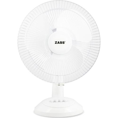 Ventilator de birou Zass ZTF 1203, 35W, 3 Trepte de viteza, Oscilatie 90° dreapta-stanga, Diametru 30cm, Silentios (Alb)