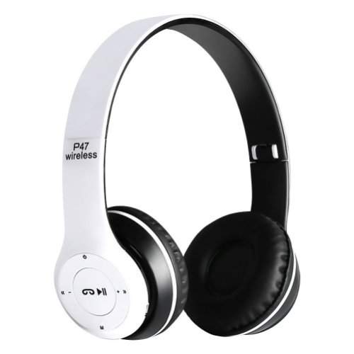 Casti audio fara fir over-ear NYTRO P47, Bluetooth 5.0, 40mm, Radio FM, AUX IN, White