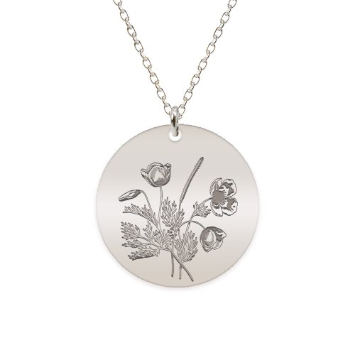 Flora - colier personalizat buchet flori banut din argint 925