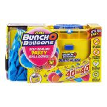 Set baloane de petrecere si pompa, Bunch o Balloons, Blue, 16 buc.