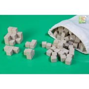 Set matematic 150 cuburi colorate - din lemn reciclat
