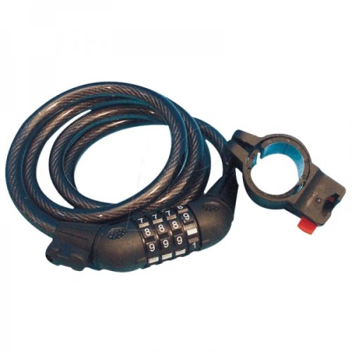 Cablu spiralat antifurt bicicleta cu inchidere pe cifru Filmer 43007, 1200x10 mm