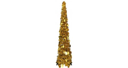 Brad de Craciun artificial tip pop-up, auriu, 120 cm, PET