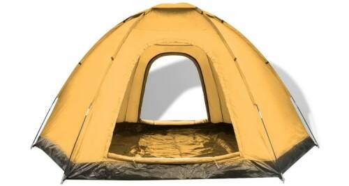Cort camping pentru 6 persoane, galben
