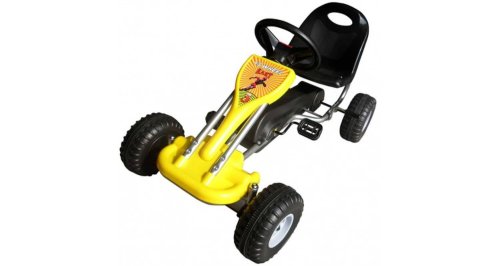 Kart pentru copii cu pedale Go Kart, galben