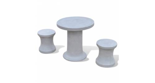 Set pentru exterior 1 masa cu 2 scaune din ciment
