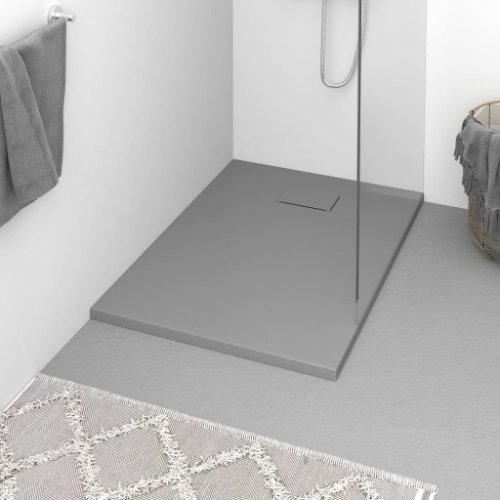 vidaXL Cădiță de duș, gri, 100x70 cm, SMC