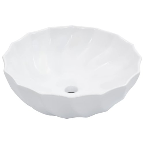 vidaXL Chiuvetă de baie, alb, 46 x 17 cm, ceramică 