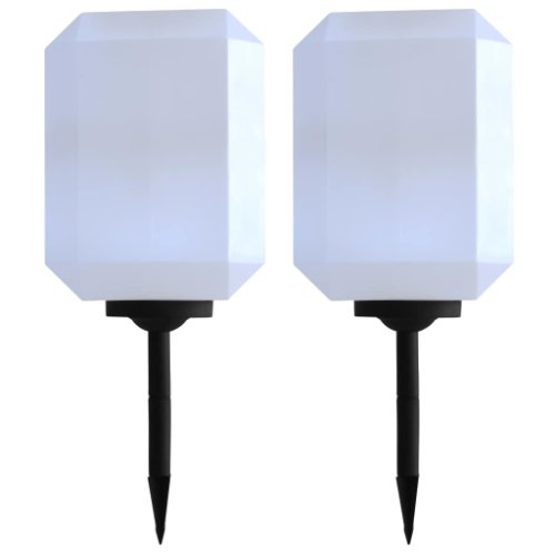 vidaXL Lămpi solare de exterior cu LED, 2 buc., alb, 30 cm,