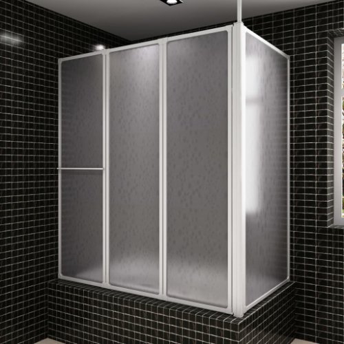 vidaXL Paravan duș în formă L, 4 panouri, 120x70x137 cm
