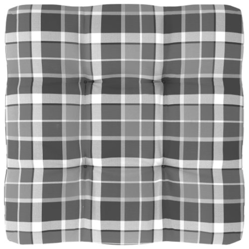 vidaXL Pernă pentru canapea din paleți, gri carouri, 80 x 80 x 12 cm