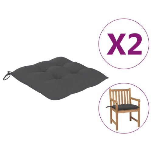 vidaXL Perne de scaun, 2 buc., antracit, 50 x 50 x 7 cm, textil