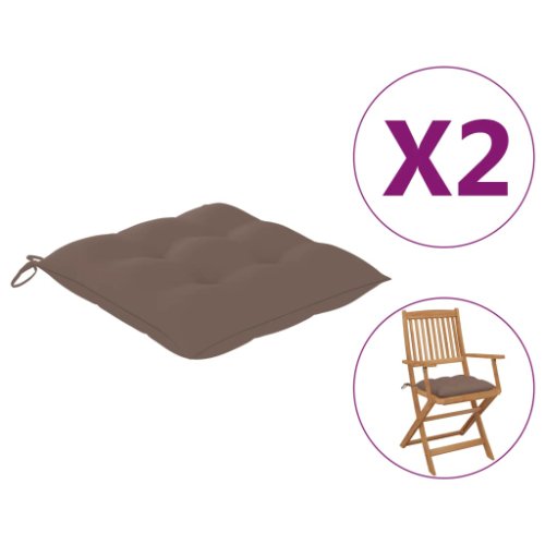 vidaXL Perne de scaun, 2 buc, gri taupe, 50 x 50 x 7 cm, textil
