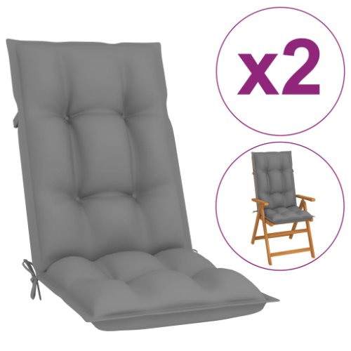 Vidaxl perne pentru scaun de grădină, 2 buc., gri, 120x50x7 cm
