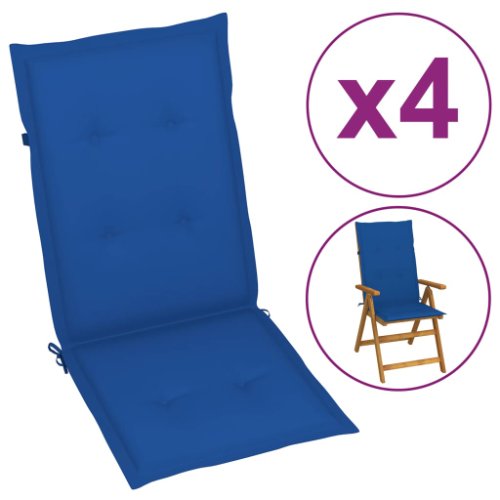 vidaXL Perne pentru scaun grădină, 4 buc., albastru regal, 120x50x4 cm