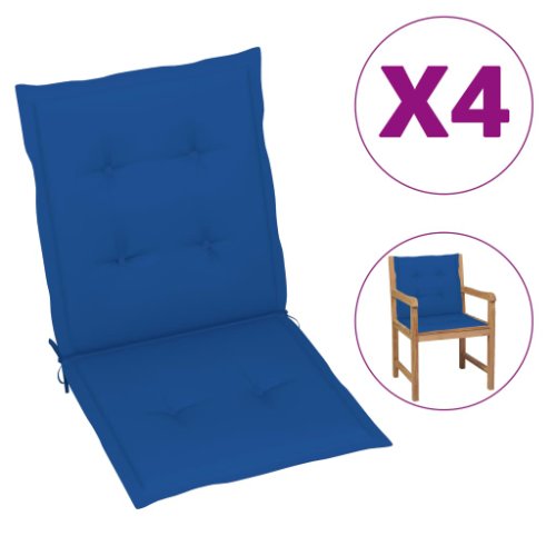 vidaXL Perne scaun de grădină, 4 buc., albastru regal, 100 x 50 x 4 cm
