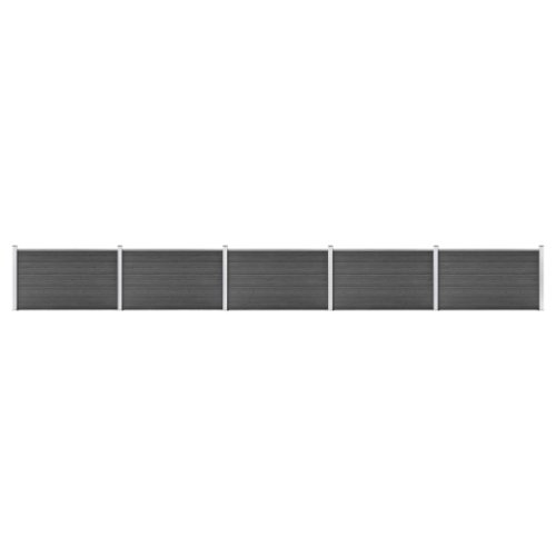 vidaXL Set de panouri de gard, negru, 872 x 105 cm, WPC 