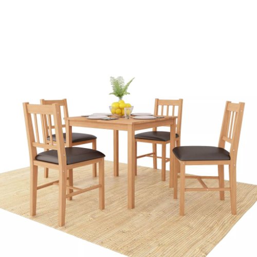vidaXL Set mobilier de bucătărie, 5 piese, lemn masiv de stejar
