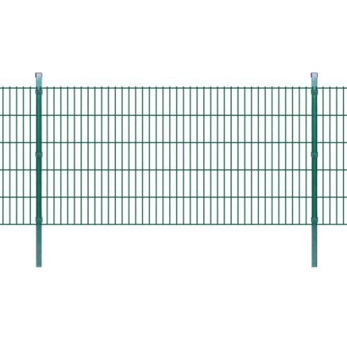 vidaXL Stâlpi de gard, 10 buc., verde, 150 cm, oțel galvanizat