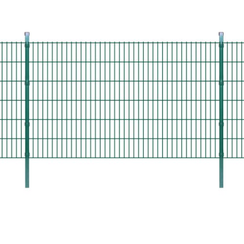 vidaXL Stâlpi de gard, 10 buc., verde, 170 cm, oțel galvanizat