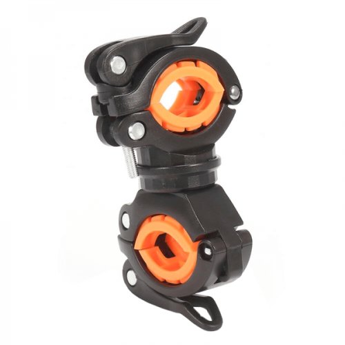 Suport reglabil de bicicleta rotativ 360 grade cu prindere clema pentru lanterna D18/32mm cadru 18/32mm portocaliu
