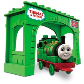 Mega Bloks - Locomotiva Percy cu pod