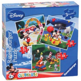 Ravensburger - Puzzle clubul mickey mouse 3 buc in cutie 253649 piese