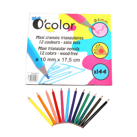 Set scolar 288 creioane colorate triunghiulare maxi mina 4 mm