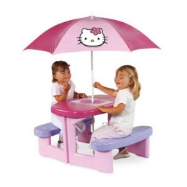 Smoby - Masuta picnic cu umbrela Hello kitty