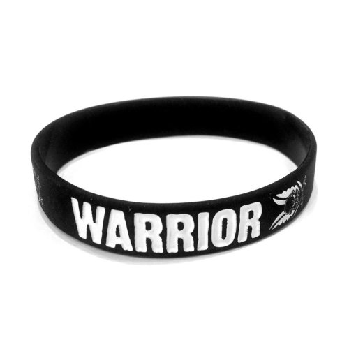 Warrior silicone wrist band black