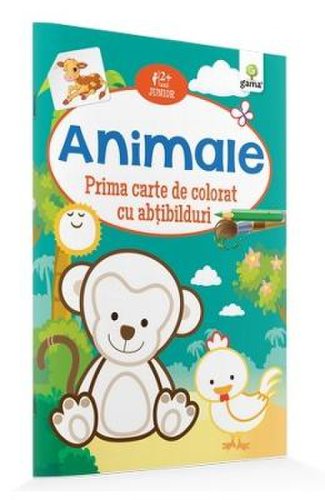 Animale - prima carte de colorat cu abtibilduri 2 ani+