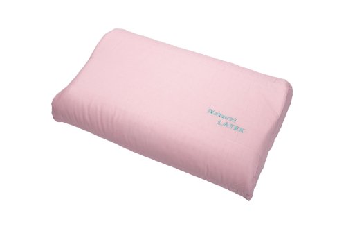 Perna ergonomica Somnart LATEXCEL, 64x40x15 cm, latex natural, husa bumbac 100%, roz