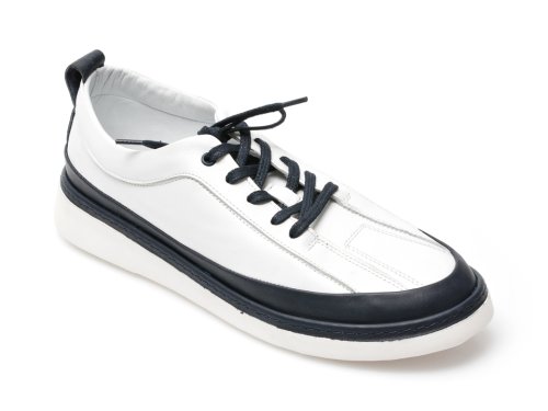 Pantofi OTTER albi, M6416, din piele naturala