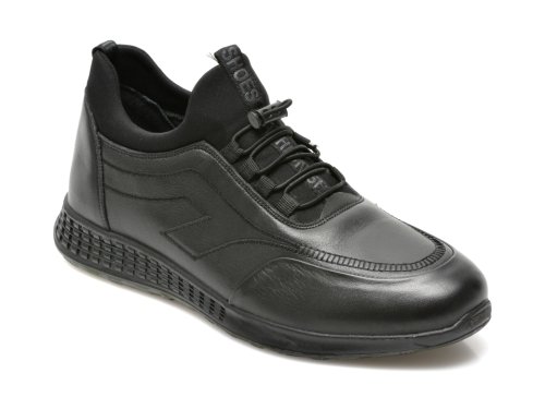 Pantofi OTTER negri, 21RS112, din piele naturala